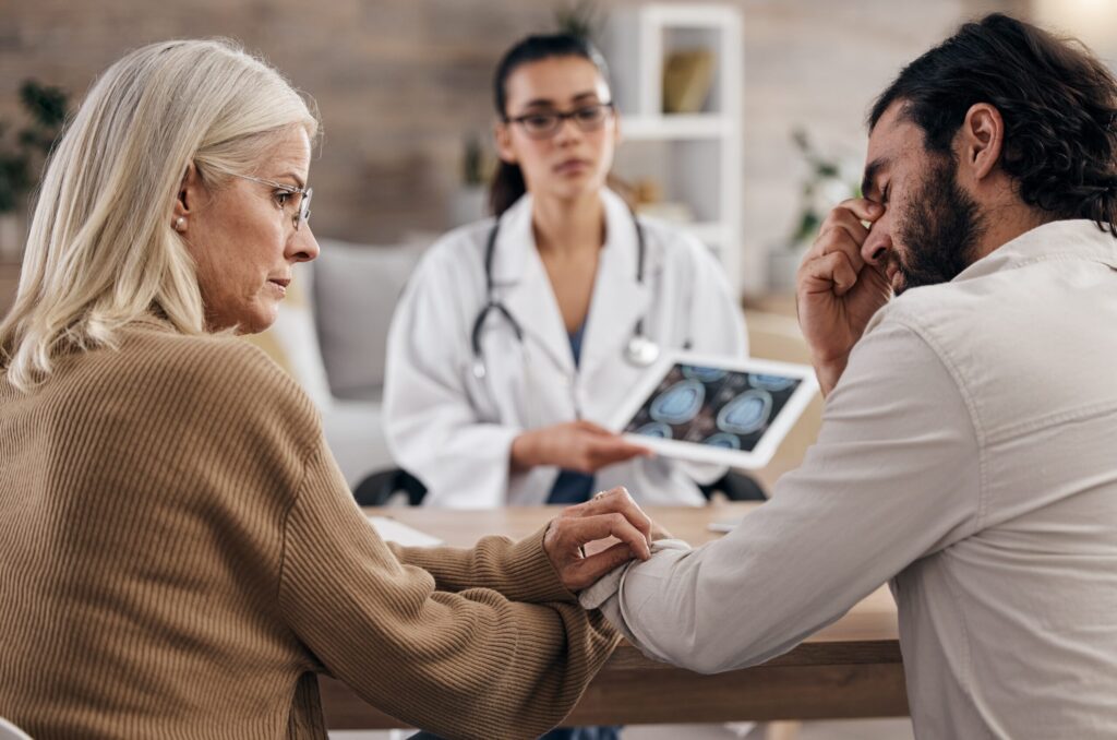 Getting help at a mental health medical facility.