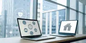 The medical credentialing and enrollment process for providers on a laptop.